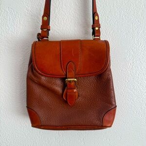 Vintage Liz Claiborne Leather Co Crossbody Shoulder Bag Purse Brown Leather